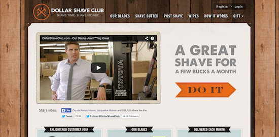 Dollar Shave Club - Above the Fold